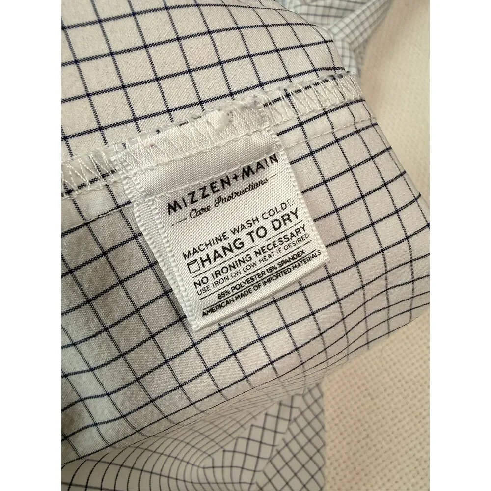 Mizzen+Main Mens Large Workwear Business Casual Office Church White Button Down